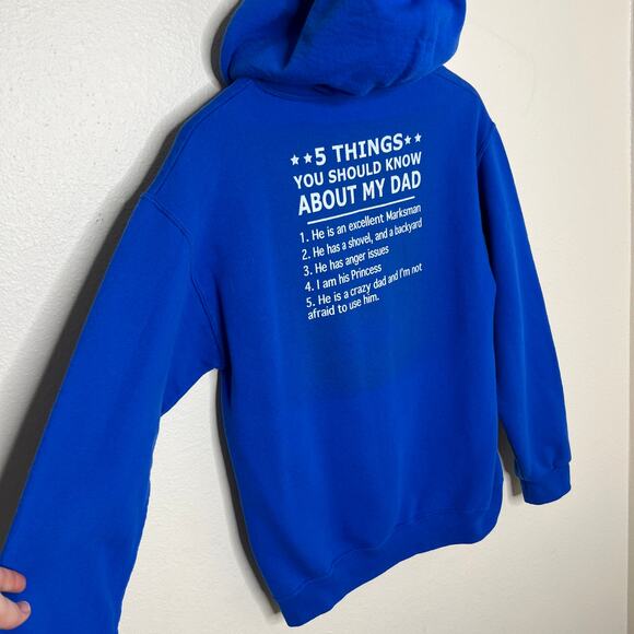 Five Things to Know about My Dad Blue Hoodie Small - Picture 7 of 9